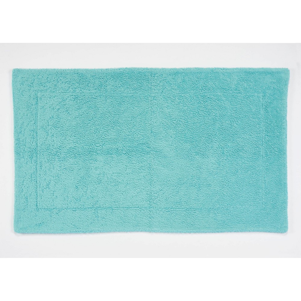 Double Bath Mat 370 by Designer Abyss & Habidecor in Turquoise Blue